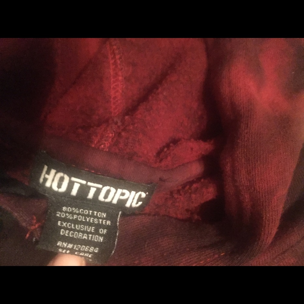 Red and black tie dye hoodie